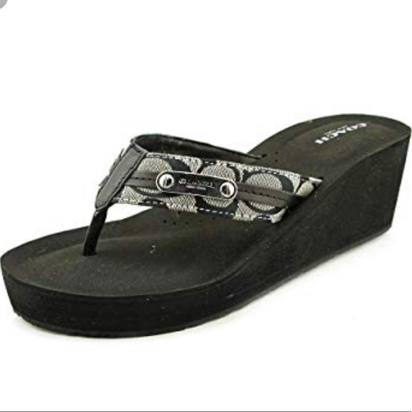 coach jaden wedge flip flops